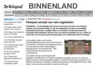 Fietspaal oorzaak van veel ongelukken Fietspaal oorzaak van veel ongelukken